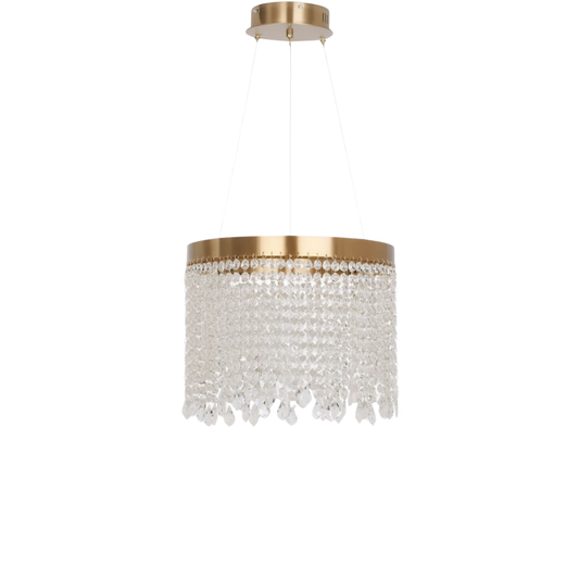 Gold Drum Crystal Pendant Chandelier | Lunalight