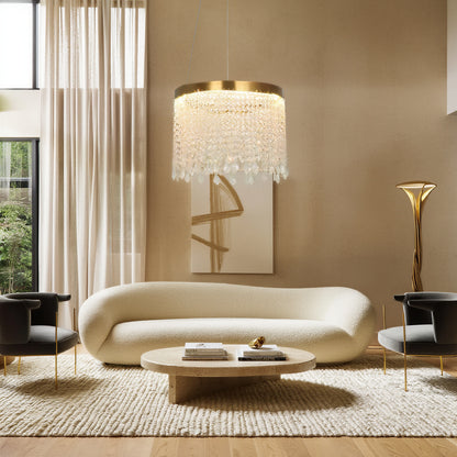 Gold Drum Crystal Pendant Chandelier | Lunalight