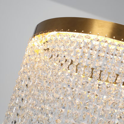 Gold Drum Crystal Pendant Chandelier | Lunalight