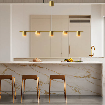 Gold Linear LED Pendant Light | Lunalight