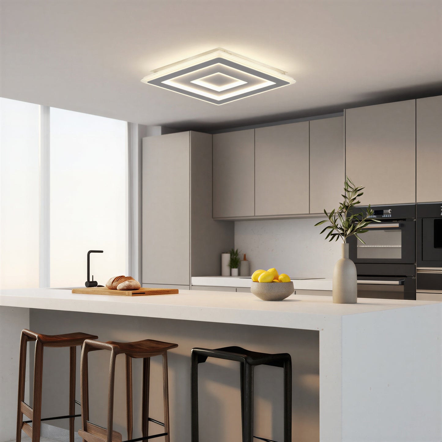 White Square LED Ceiling Light | Lunalight