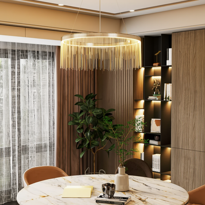 Chrome Tassel Ring LED Pendant Light | Lunalight