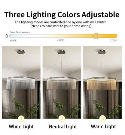 Chrome Tassel Ring LED Pendant Light | Lunalight