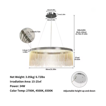 Chrome Tassel Ring LED Pendant Light | Lunalight