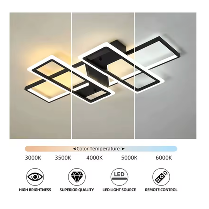 Black LED Rectangle Ceiling Light Dimmable | Lunalight