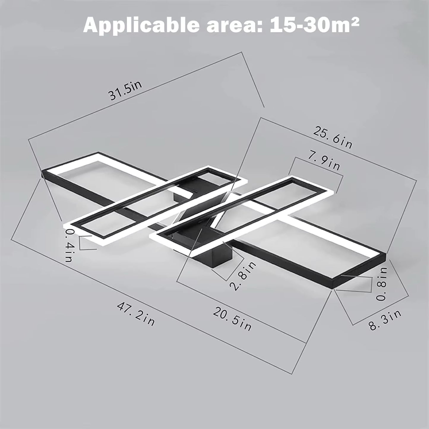 Black LED Rectangle Ceiling Light Dimmable | Lunalight