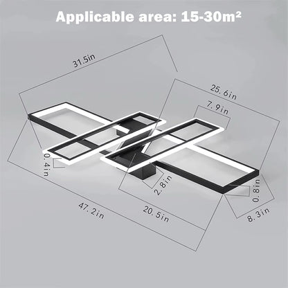 Black LED Rectangle Ceiling Light Dimmable | Lunalight