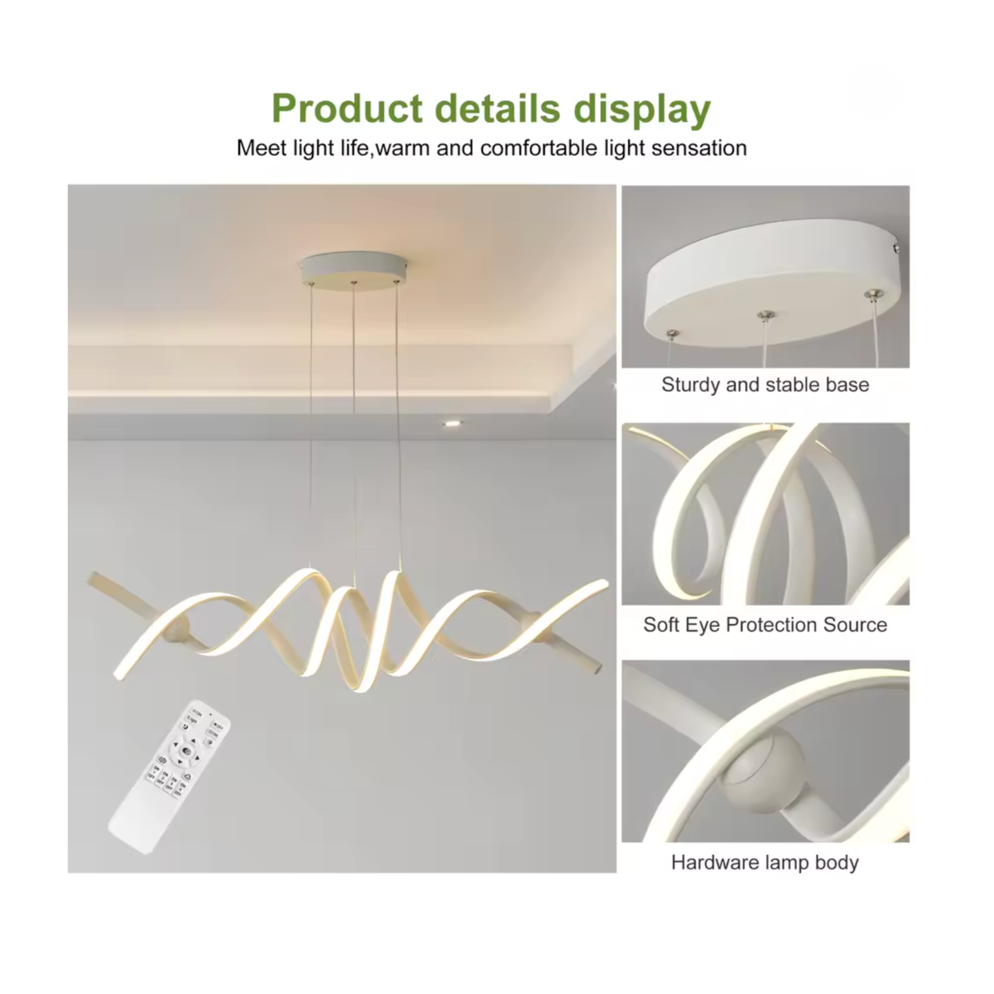 Modern White LED Pendant Light Twisted | Lunalight
