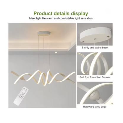 Modern White LED Pendant Light Twisted | Lunalight