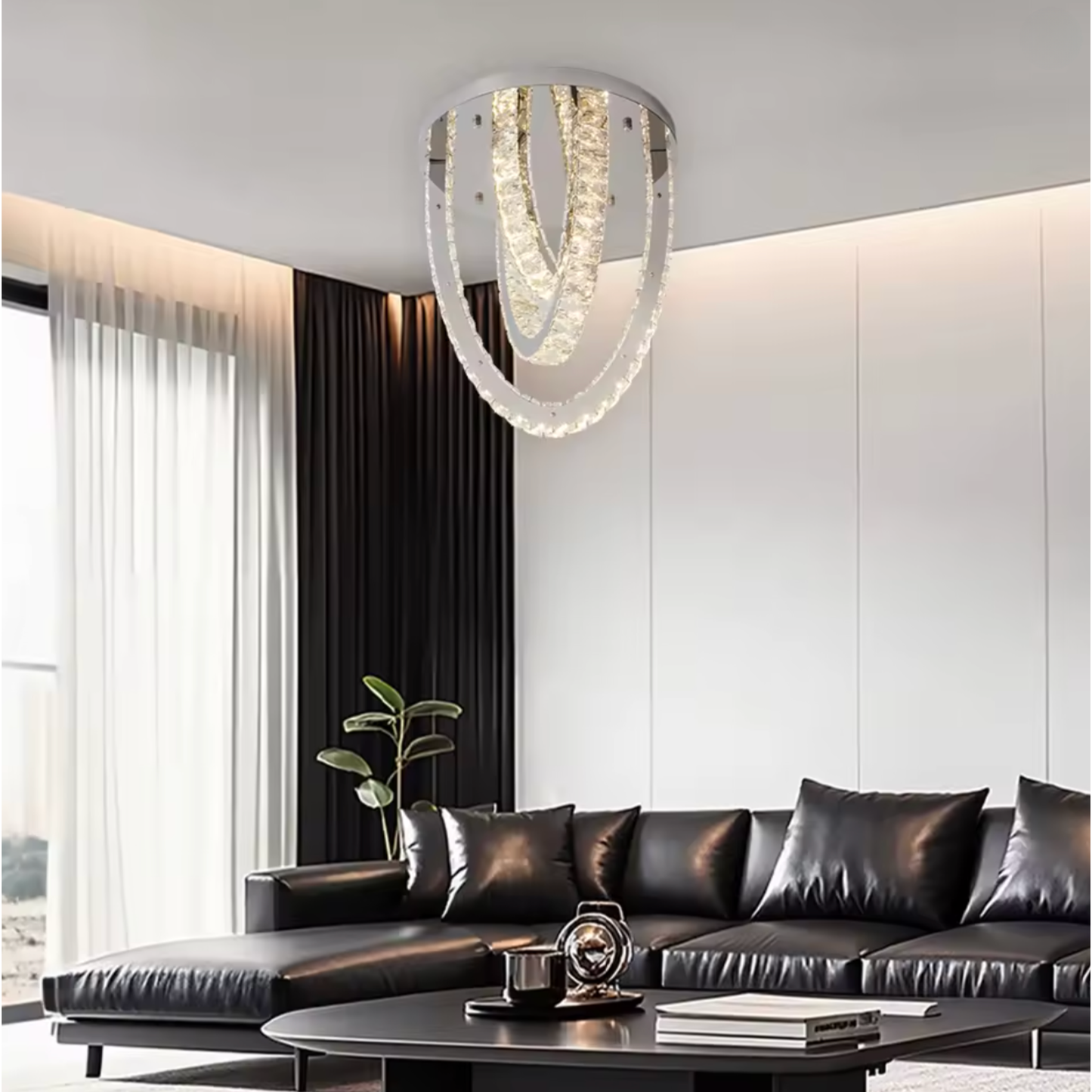 Chrome Crystal Ceiling Light | Lunalight