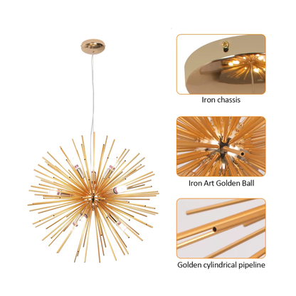 Gold Sputnik Chandelier 9x E14 | Lunalight