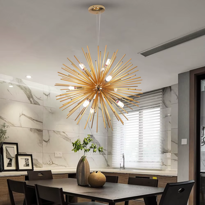 Gold Sputnik Chandelier 9x E14 | Lunalight