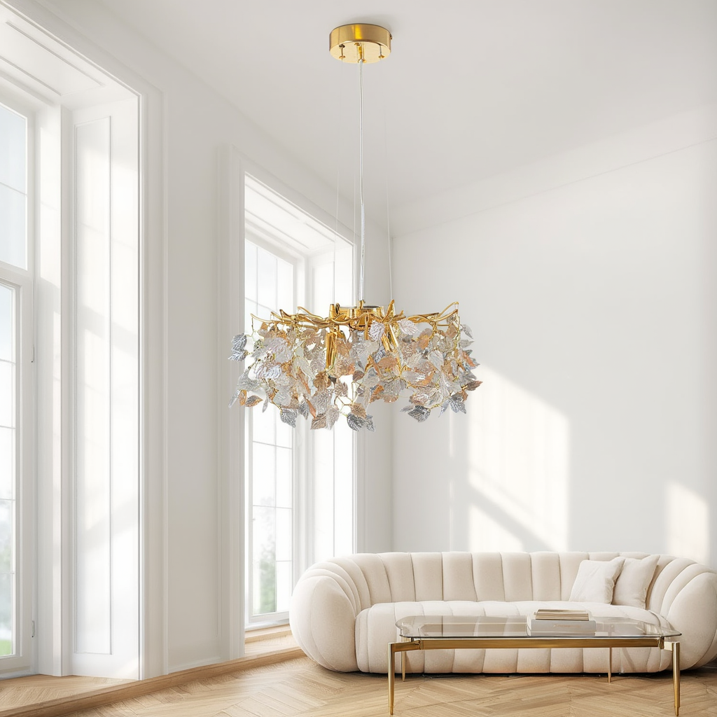Gold Maple Crystal Pendant Light | Lunalight