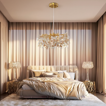 Gold Maple Crystal Pendant Light | Lunalight