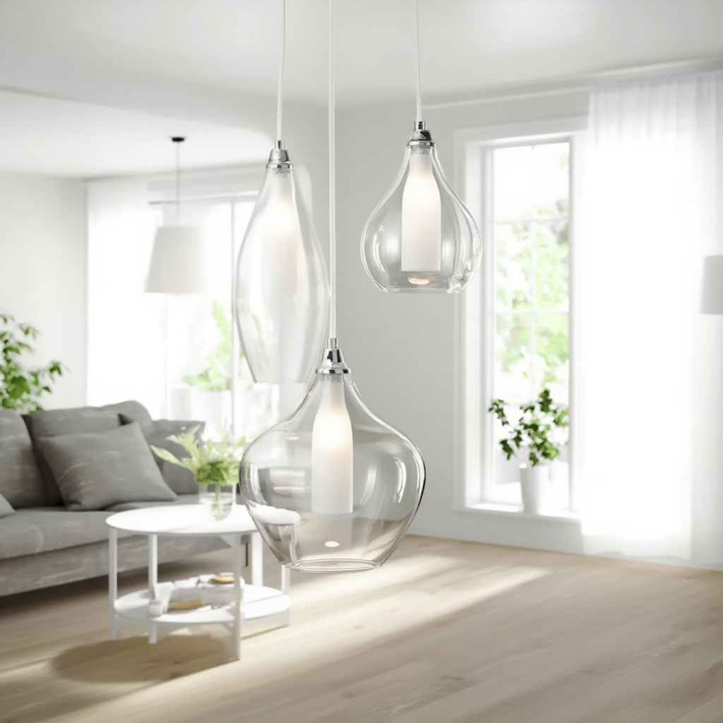 3-Light Smoked Glass Cluster Pendant Light | Lunalight