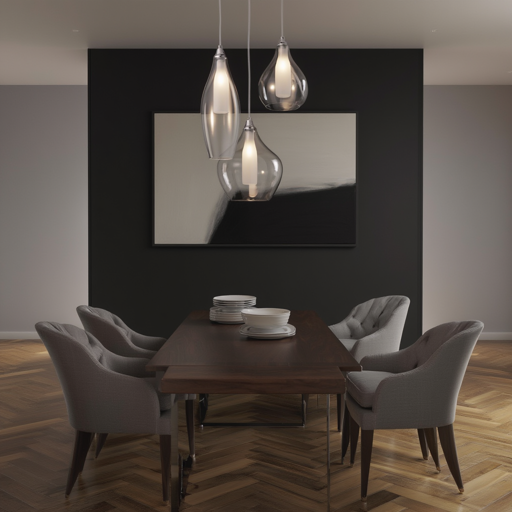 3-Light Smoked Glass Cluster Pendant Light | Lunalight