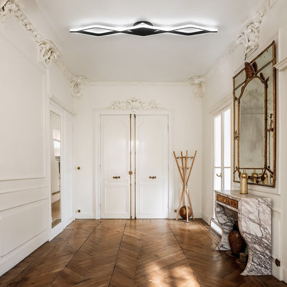 Modern Black Linear LED Ceiling Light 118cm | Lunalight