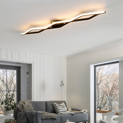 Modern Black Linear LED Ceiling Light 118cm | Lunalight