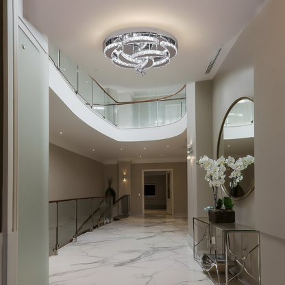 Chrome Crystal Ring Ceiling Light Dimmable | Lunalight