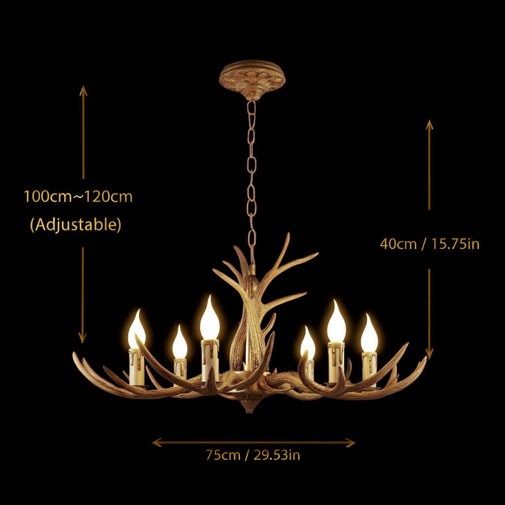 Rustic Antler Chandelier 6-Light | Lunalight