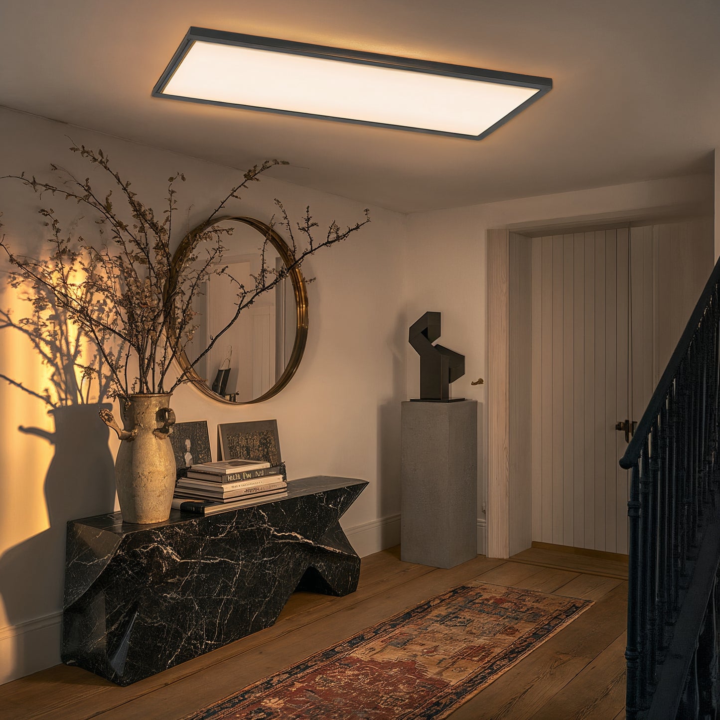 Black LED Bathroom Ceiling Light IP44 | Lunalight