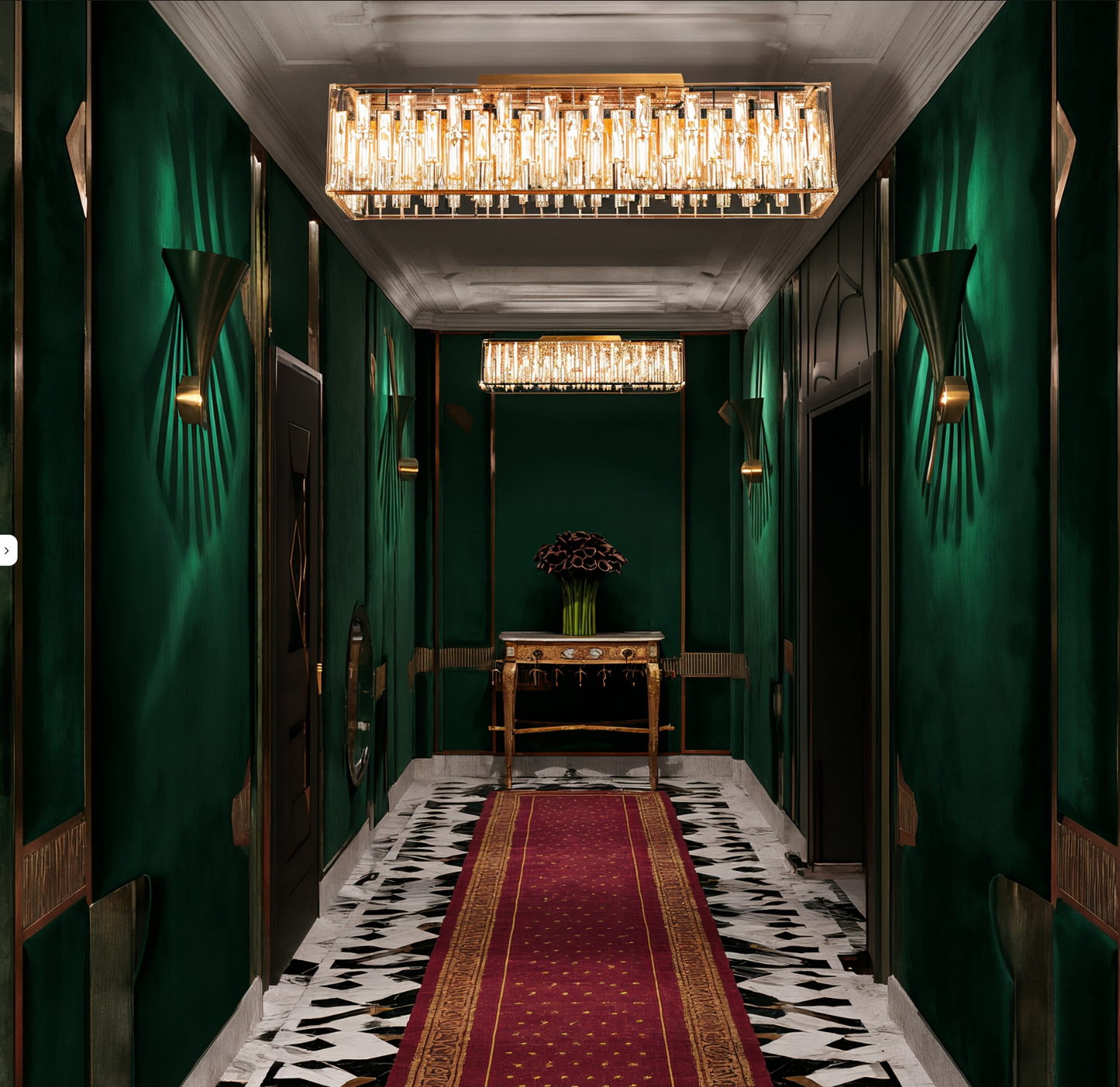 Gold Rectangular Crystal Ceiling Light | Lunalight