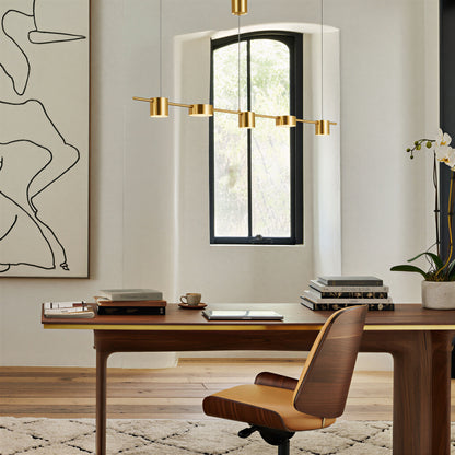 Gold Linear LED Pendant Light | Lunalight