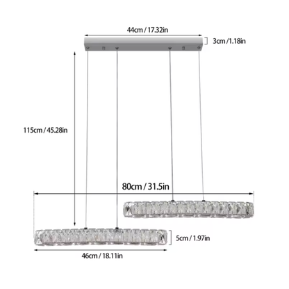 Modern Crystal LED Pendant Light for Dining table | Lunalight