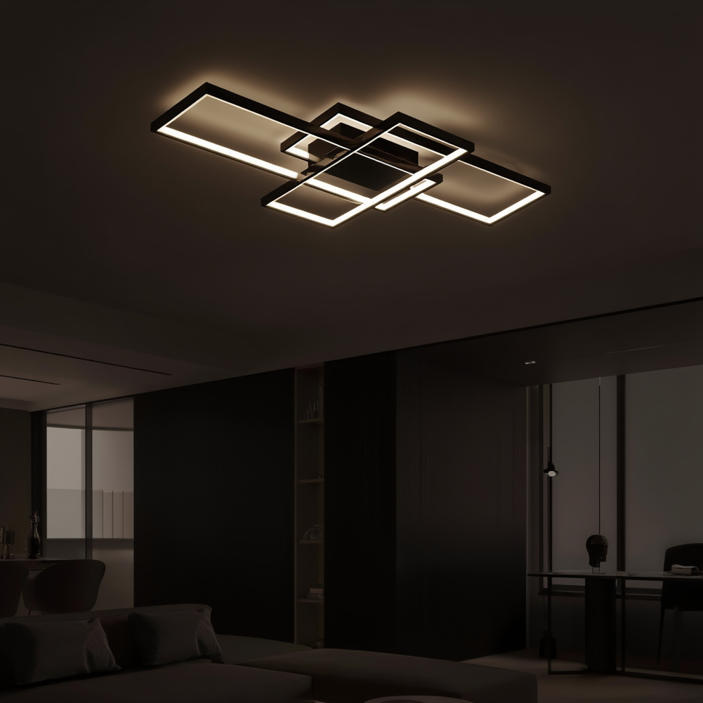 Black LED Rectangle Ceiling Light Dimmable | Lunalight