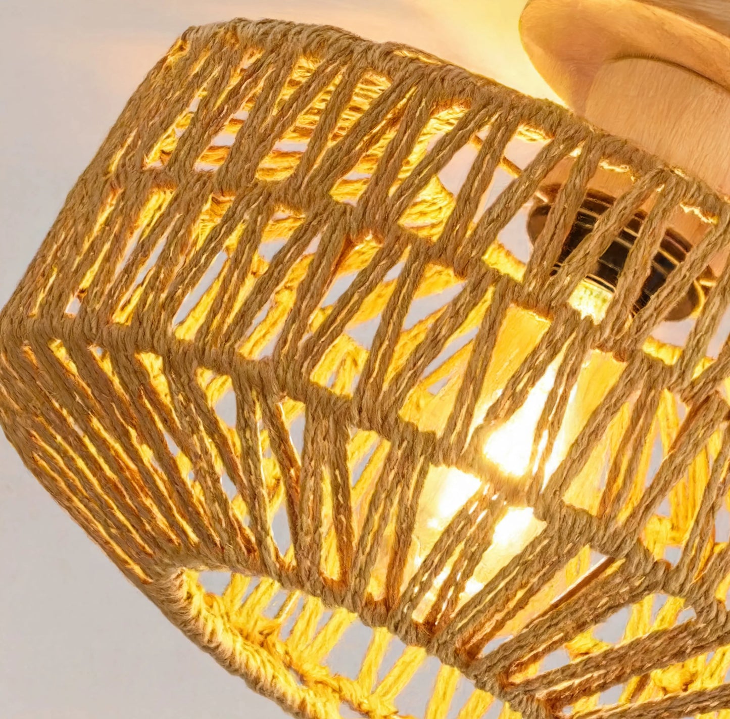 Rattan Ceiling Light E27 Boho | Vintage Bamboo