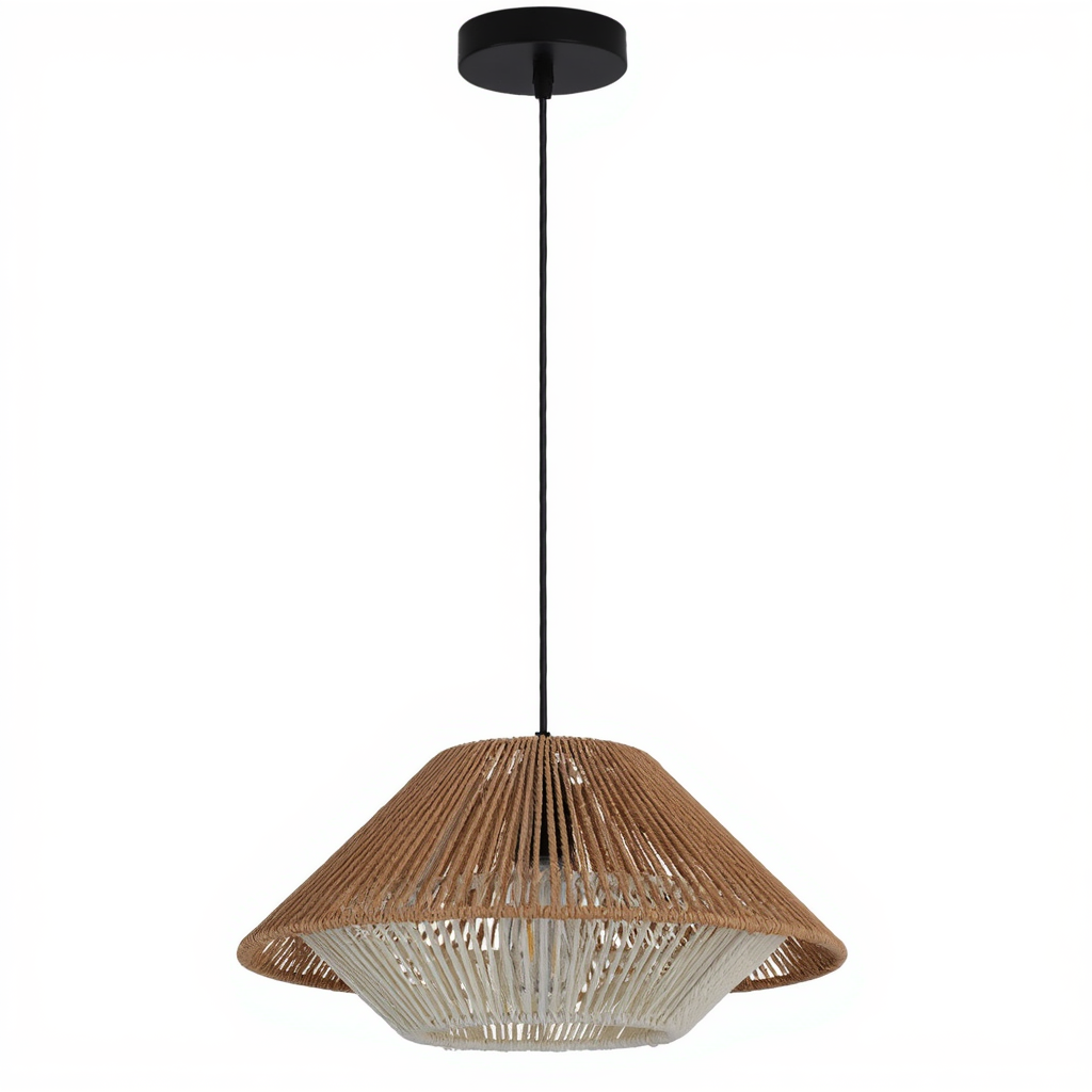 Rattan Farmhouse Cone Pendant Light | Lunalight
