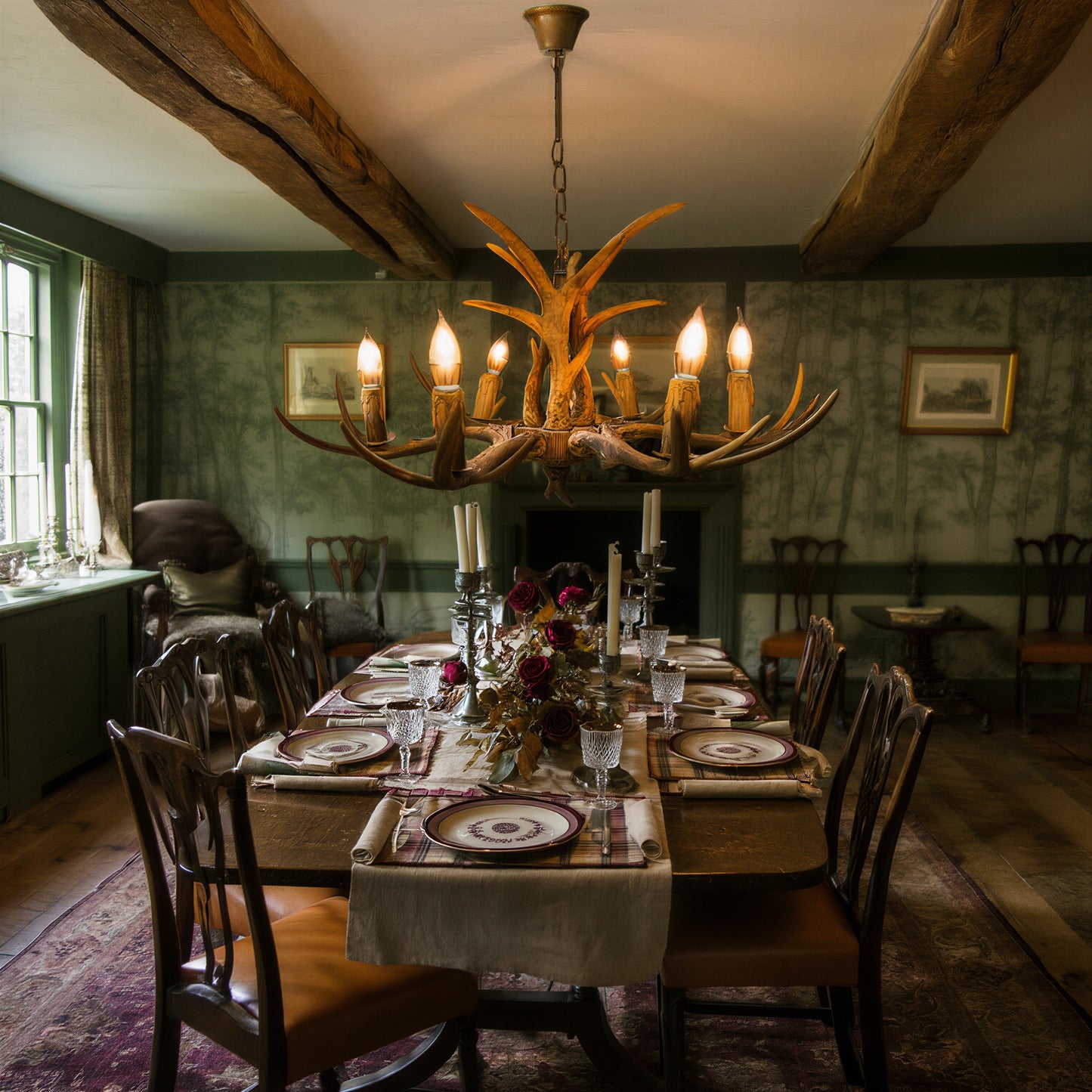 Rustic Antler Chandelier 6-Light