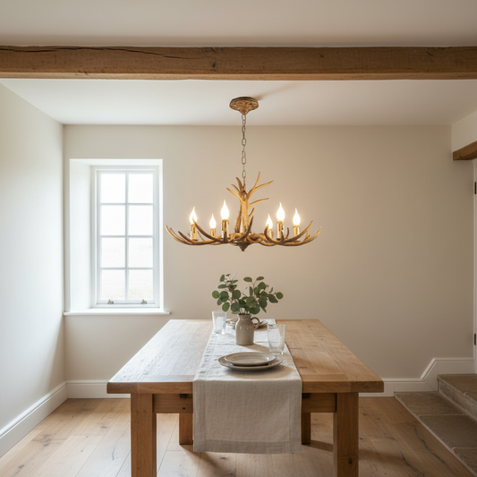 Rustic Antler Chandelier 6-Light | E14 Bulbs Included