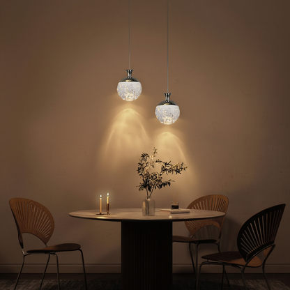 Chrome Crystal Bubble LED Pendant Light | Lunalight