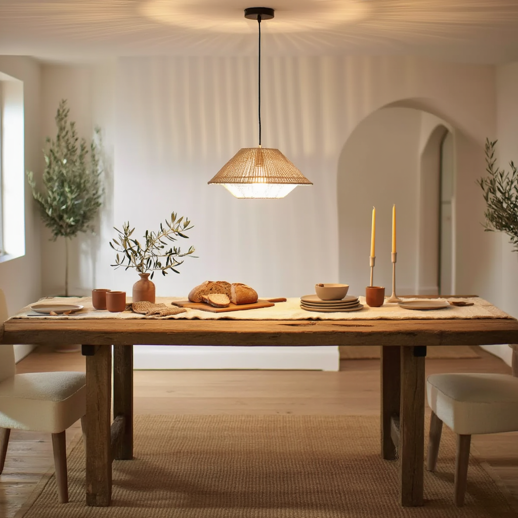 Rattan Farmhouse Cone Pendant Light | Lunalight