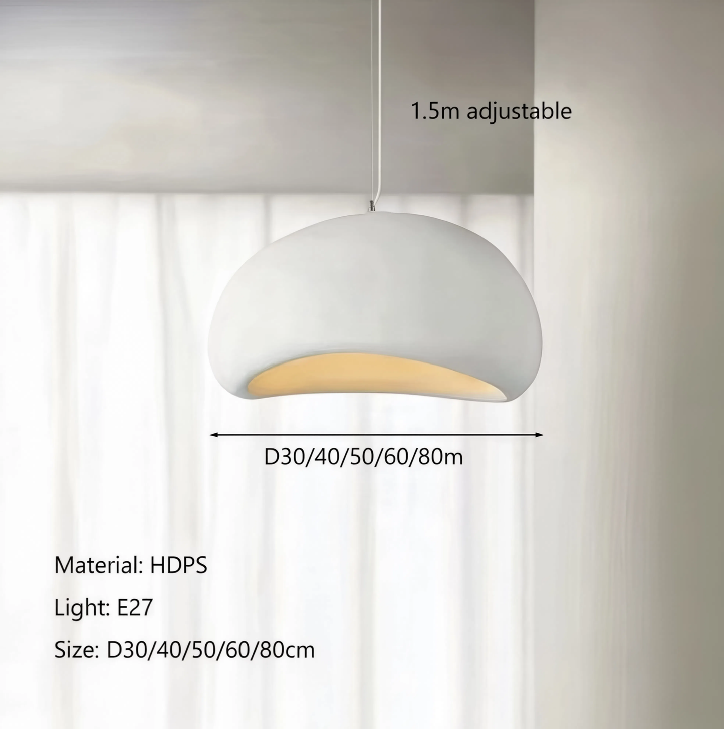 Nordic Wabi-Sabi Round LED Pendant Light E27| Lunalight
