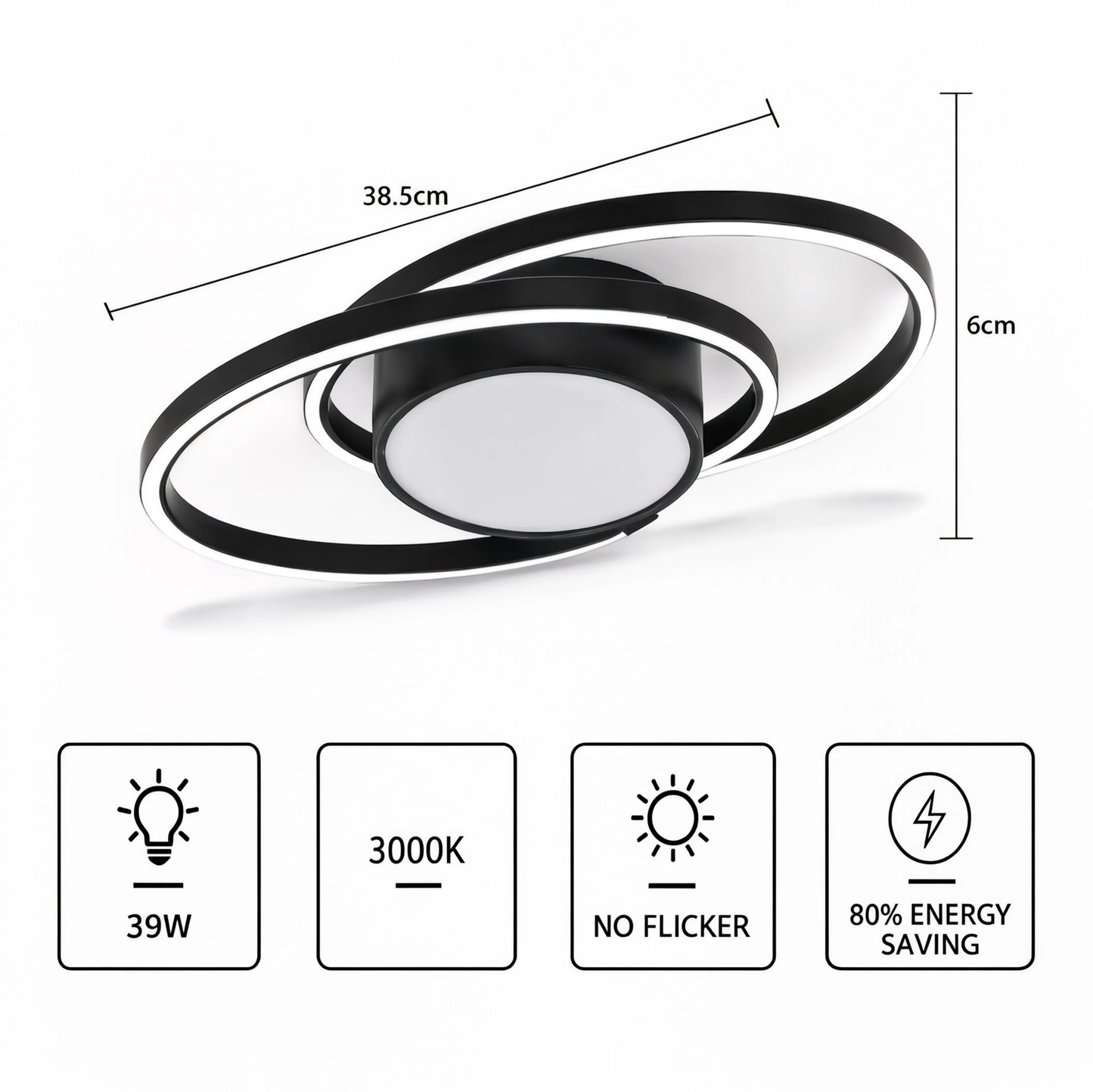 Black Orbit LED Ceiling Light
