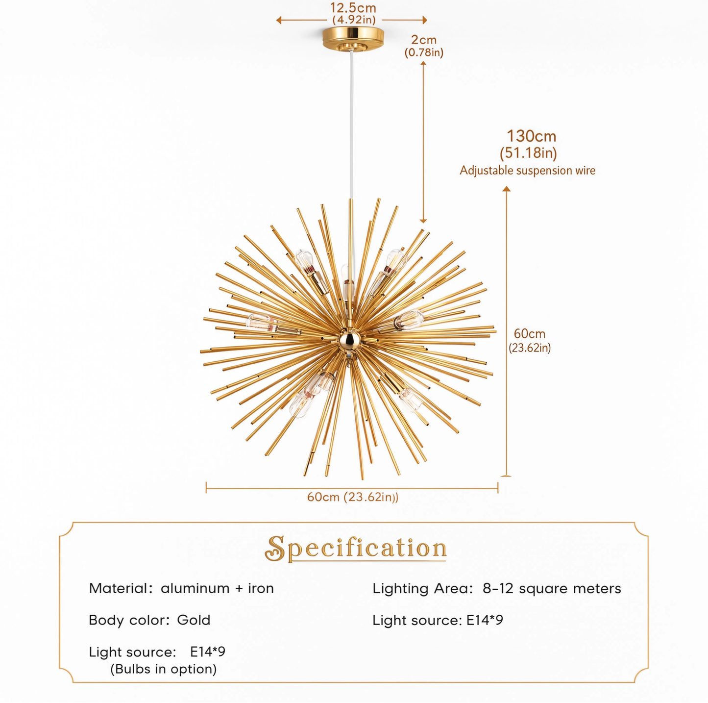 Gold Sputnik Chandelier
