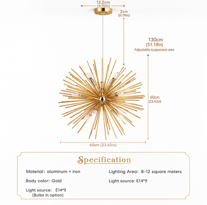 Gold Sputnik Chandelier
