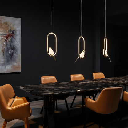 Gold Bird LED Pendant Light Adjustable Wire | Lunalight