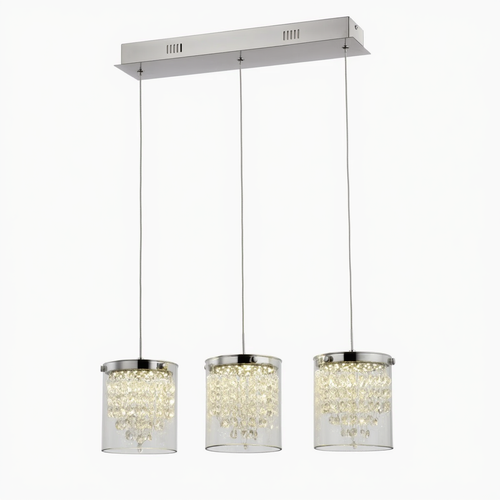 Chrome K9 Crystal LED Kitchen Island Pendant | Lunalight