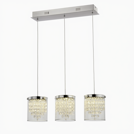 Chrome K9 Crystal LED Kitchen Island Pendant | Lunalight