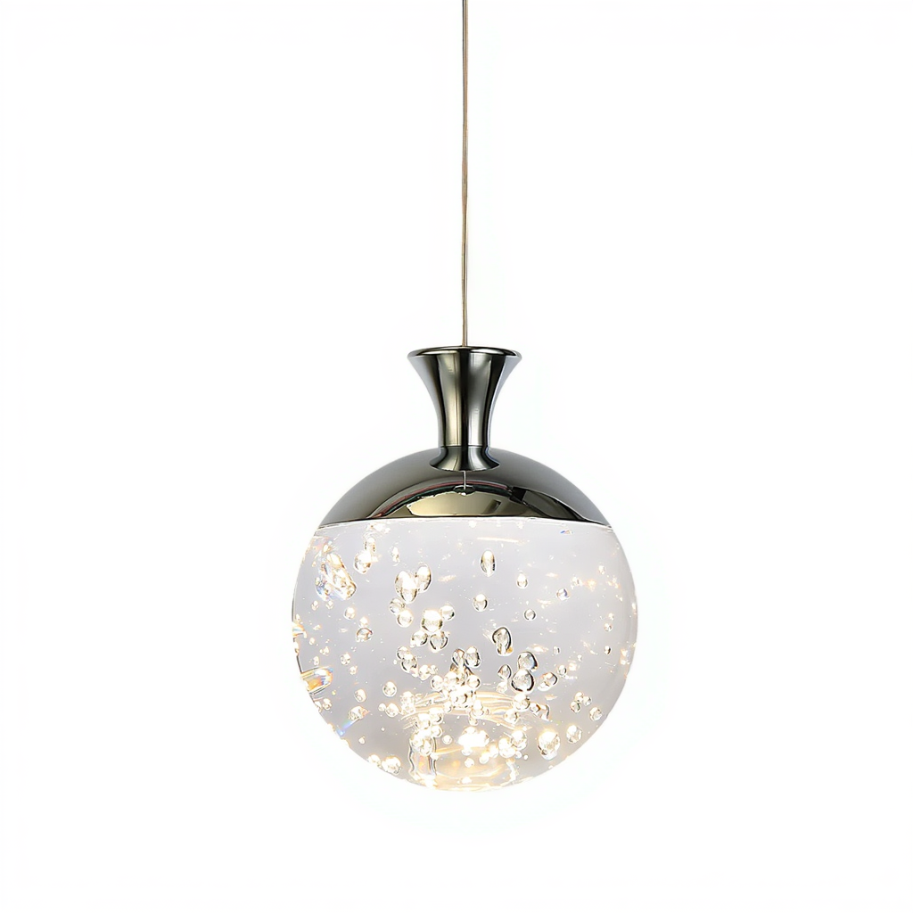 Chrome Crystal Bubble LED Pendant Light | Lunalight