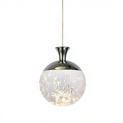 Chrome Crystal Bubble LED Pendant Light | Lunalight