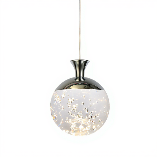 Chrome Crystal Bubble LED Pendant Light | Lunalight