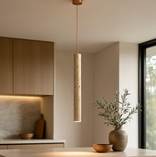 Yellow Travertine Stone Nordic Pendant Light LED