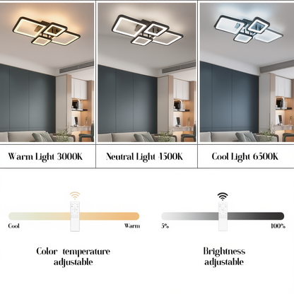 Black Square Frame LED Ceiling Light | Lunalight