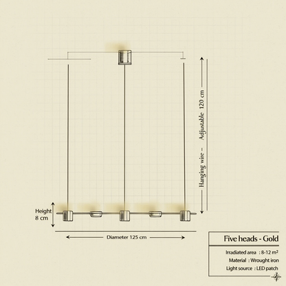 Gold Linear LED Pendant Light | Lunalight
