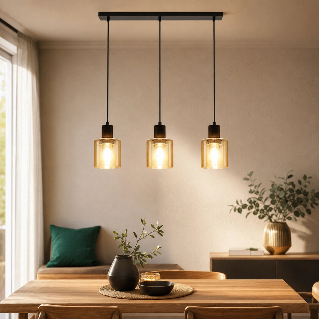 3-Light Glass Pendant Light