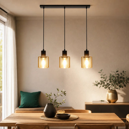 3-Light Glass Pendant Light
